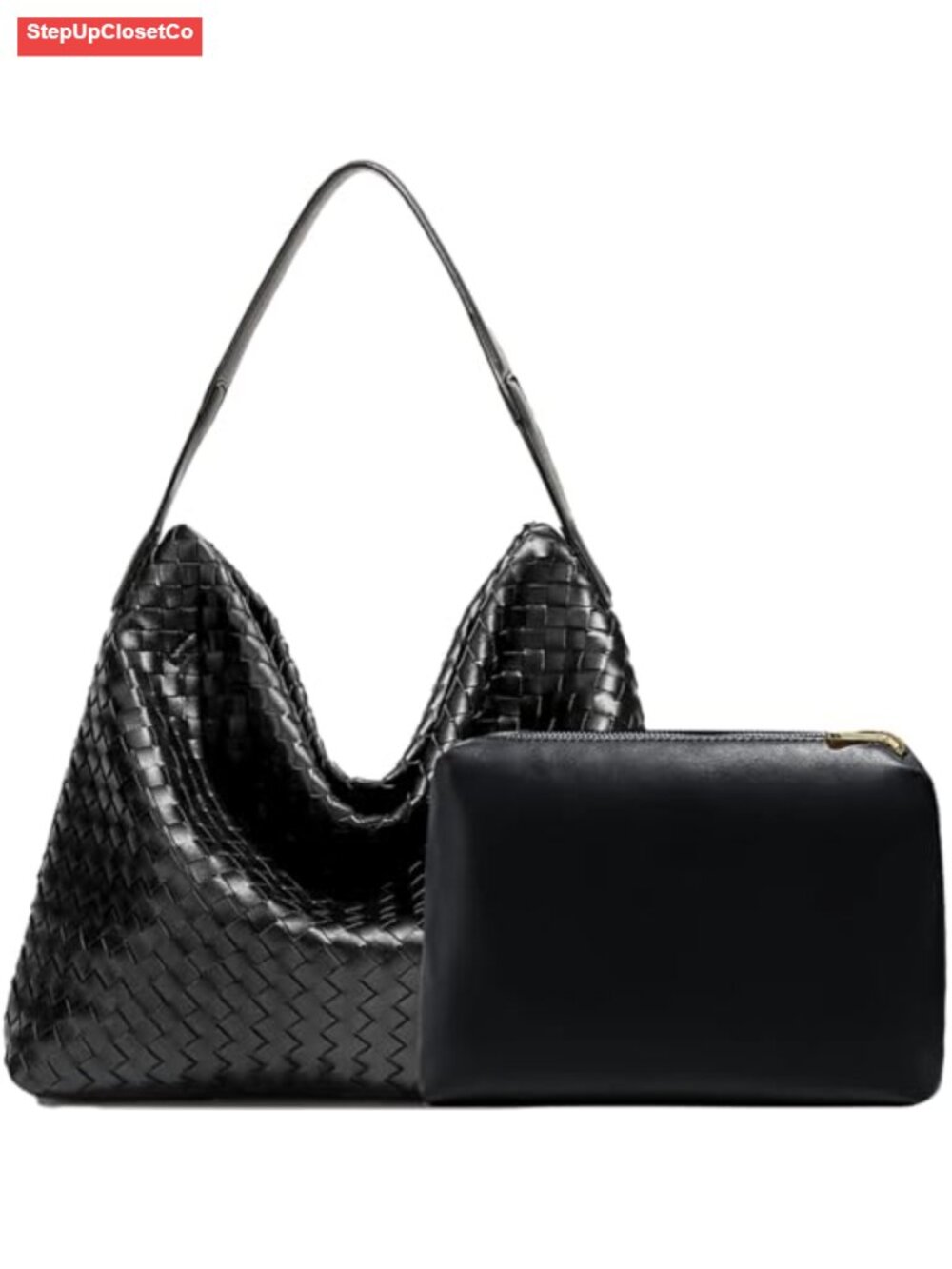 Woven Hobo Tote Vegan Leather Handbag Satchel Shoulder Crossbody Purse with